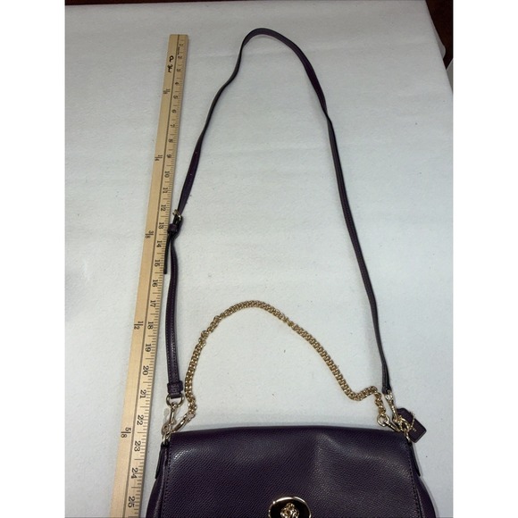 COACH Ruby F54849 Deep Plum Cross Grain Leather Crossbody/Wristlet/Shoulder Bag - Picture 11 of 15
